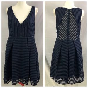 ZAC Zac Posen Navy Honor Stripe Dress 12 NWT $495